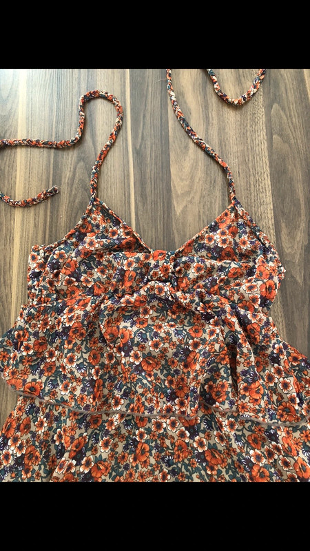 Robe Jennifer dos nus été S 36 orange à fleurs 3