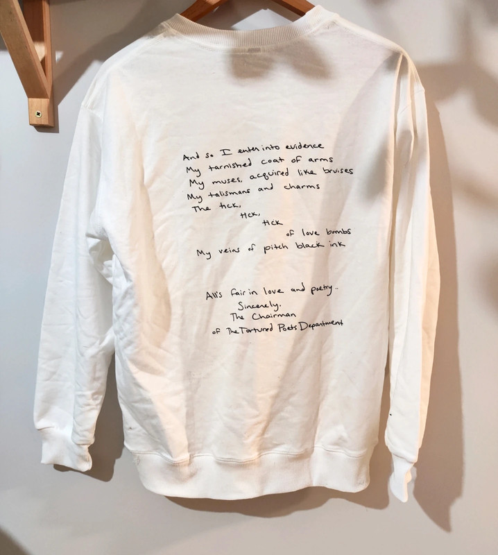 Bluza biała z długim rękawem ttpd Taylor Swift tortured poets department 2