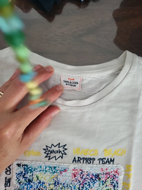 Tee shirt 8 ans 138cm tape a l oeil manche longue - photo numéro 3