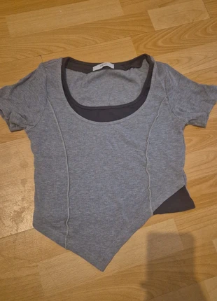 Korean style top | grey layered baby tee Seoul aesthetic, condizioni: Ottime, taglia: XS / IT 38 / EU 34, €2.00, €2.80 include la Protezione acquisti
