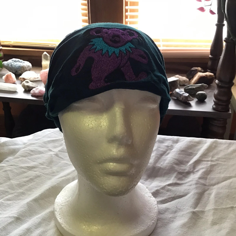 Grateful Dead Embroidered Dancing Bear Head Scarf 3