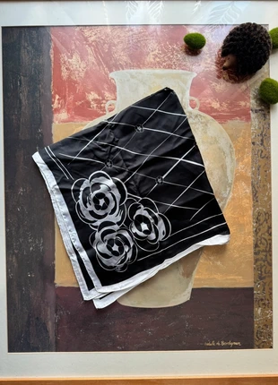 Black floral grid scarf, brand: NO LABEL, condition: New without tags, £3.00, £3.85 includes Buyer Protection Pro