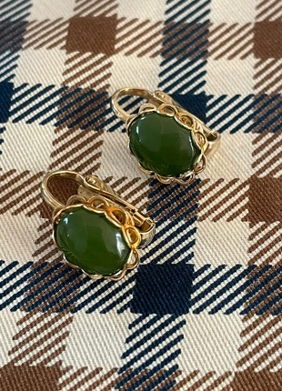 Vintage Nephrite Jade clip on earrings, brand: Vintage Dressing, condition: Very good, £6.00, £7.00 includes Buyer Protection