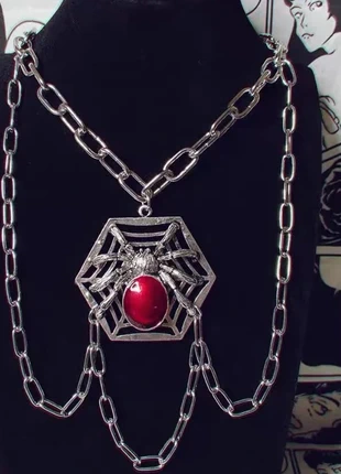 Kawaii Y2K Darkness spider web necklace, brand: NECKLACE, condition: New with tags, £14.00, £15.40 includes Buyer Protection