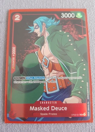 Masked Deuce (OP02-017) (V.2), brand: Bandai, condition: New without tags, €10.00, €11.20 includes Buyer Protection
