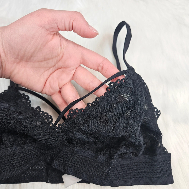 Xhilaration Black Lace Triangle Bralette 2