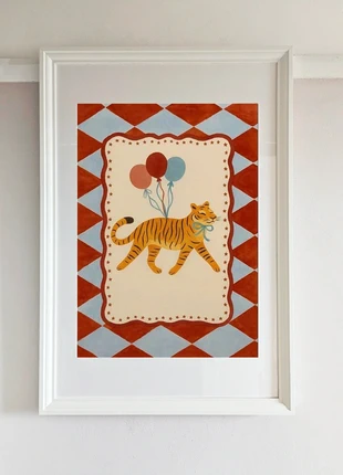 Lovely whimsical tiger 🐅 poster size 50x70cm, brand: Art, condition: New with tags, £12.00, £13.26 includes Buyer Protection