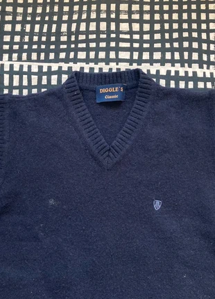 Navy Knitted Vest from Diggle’s - Vintage Grunge look, marca: DIGGLE’S, estado: Satisfatório, tamanho: M, €3.00, €3.85 inclui Proteção do Comprador