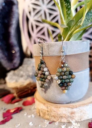 Boucles d'oreilles en pierres naturelles, marque: lithotherapie, état: Neuf sans étiquette, 12,00 €, 13,30 € Protection acheteurs incluse