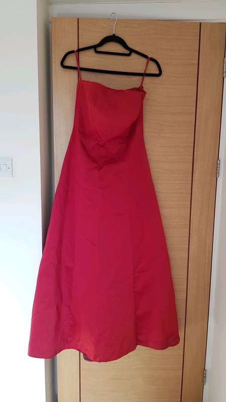 Red long evening  dress 1