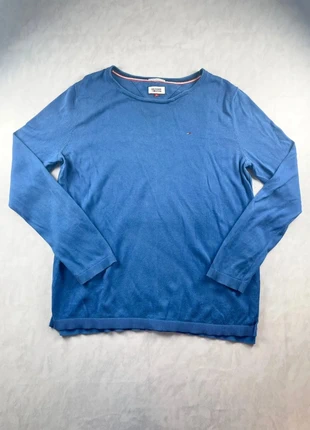 Pull Fin Tommy Hilfiger Denim, Logo Brodé, Bleu, Taille M, marke: Tommy Hilfiger, zustand: Gut, größe: M, 8,90 €, 10,05 € beinhaltet Vinted-Käuferschutz Pro