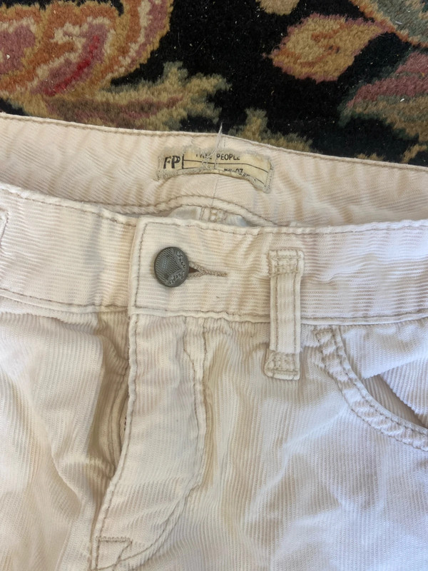 Creme Corduroy Jeans 2