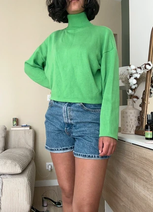 Pull crop vert à col montant Zara, brand: Zara, condition: Very good, size: S / 36 / 8, €8.00, €9.10 includes Buyer Protection