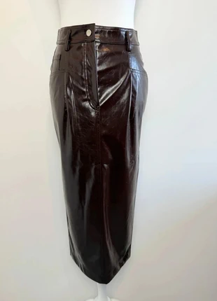 Jupe midi femme – Collectors Club – similicuir marron chocolat – taille 34 – état parfait 🤎, marca: Collectors Club, estado: Muy bueno, tamaño: XS / 34 / 6, 90,00 €, 95,20 € Protección al comprador incluida