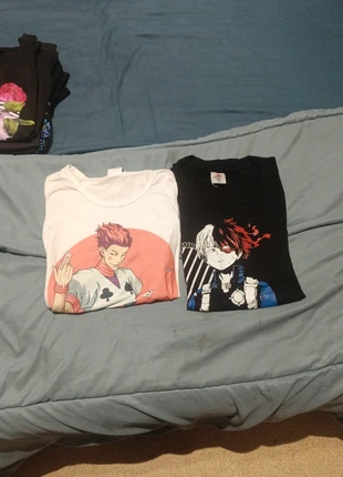 Lots 2 t shirt anime manga hunter x hunter + my hero academia, marque: Shein, état: Neuf avec étiquette, taille: S, 3,50 €, 4,38 € Protection acheteurs incluse