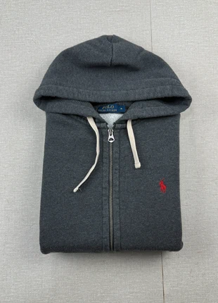 Pull à capuche avec zip Ralph Lauren gris anthracite logo rouge, taille M, marque: Ralph Lauren, état: Très bon état, taille: M, 55,00 €, 58,45 € Protection acheteurs incluse