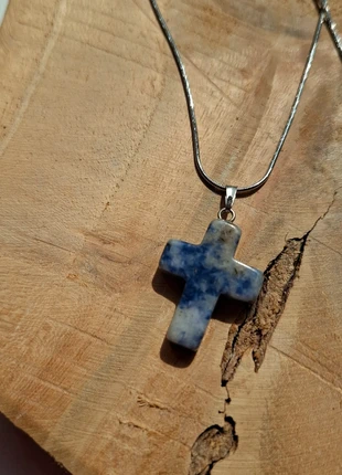 Mooie rvs ketting met edelsteen hanger., condizioni: Ottime, €6.00, €7.00 include la Protezione acquisti