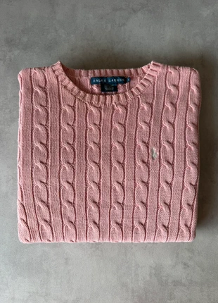 Pull Torsadé Ralph Lauren Femme Rose Col Rond - Taille L - Old Money - ND25, marca: Ralph Lauren, estado: Muito bom, tamanho: L / 40 / 12, €53.80, €57.19 inclui Proteção do Comprador