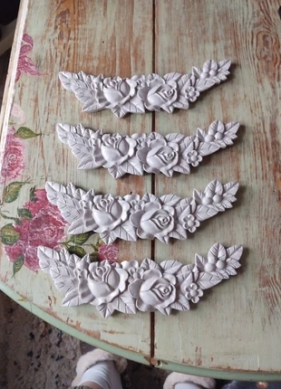 4 Ornements fleurs gris, brand: autre, condizioni: Ottime, €12.00, €13.30 include la Protezione acquisti