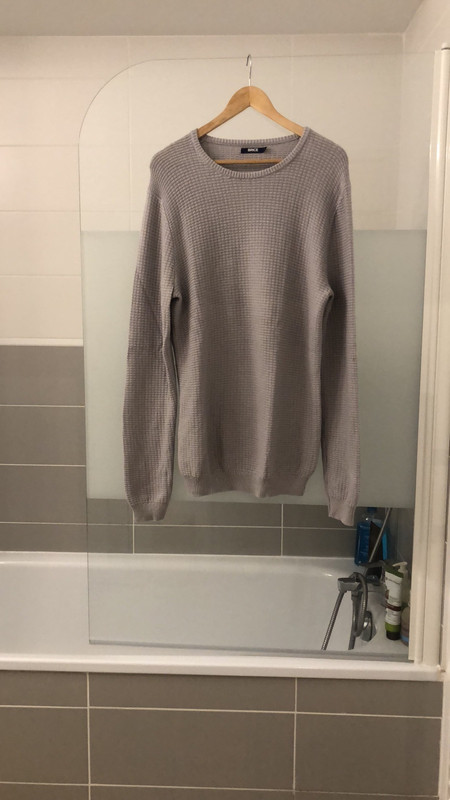 Pull coton gris taille M. 1