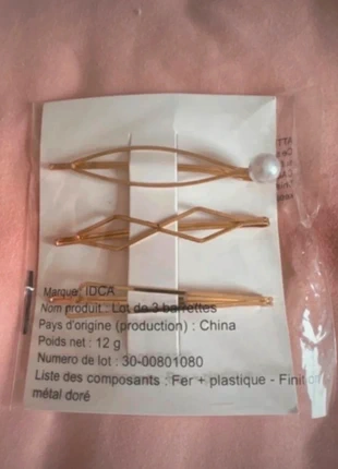 Lot de 3 barrettes dorées - Neuf avec étiquette - Blissim, brand: Blissim, condition: New with tags, €3.00, €3.85 includes Buyer Protection