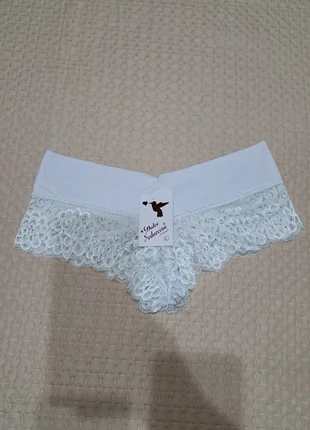 Culotte vita bassa in pizzo e cotone, merk: Dulce Seduccion, staat: Nieuw met prijskaartje, maat: M / 38 / 10, € 4,50, € 5,43 inclusief Kopersbescherming