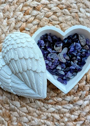 Jolie boîte vide poche avec améthyste ailes d'ange, marque: les fées des minéraux, état: Neuf sans étiquette, 12,00 €, 13,30 € Protection acheteurs incluse