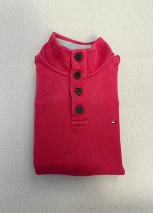 Tommy Hilfiger homme pull half boutons col camionneur rouge logo brodé taille L, marque: Tommy Hilfiger, état: Bon état, taille: L, 18,00 €, 19,60 € Protection acheteurs (Pro) incluse