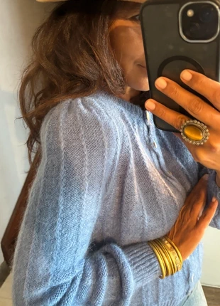 Gilet bleu manche ballon en mohair et laine Andromede 🌹 neuf, marque: Andromede, état: Très bon état, taille: Taille unique, 59,00 €, 62,65 € Protection acheteurs incluse