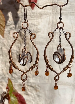 Orecchini wire cristallo di rocca, état: Neuf sans étiquette, 12,00 €, 13,30 € Protection acheteurs incluse