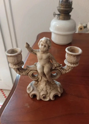 Bougeoir Chérubin en faïence ancien en bon état, état: Très bon état, 20,00 €, 21,70 € Protection acheteurs incluse