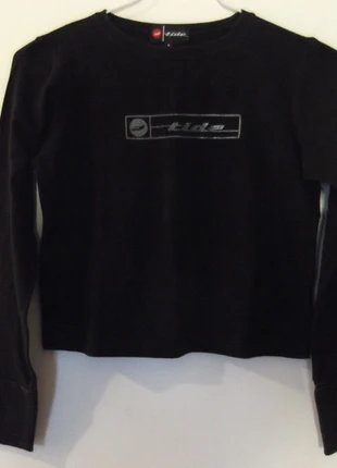 Crop top noir manche longues tendance, condition: New without tags, size: S / 36 / 8, €3.00, €3.85 includes Buyer Protection