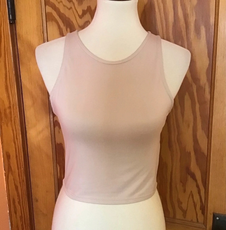 Sexy neutral cropped tank top 4