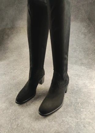 Bottes hautes noires stretch ADIGE en cuir velours - Talon 6,5 cm - Pointure 37, brand: ADIGE, condition: New with tags, size: 37, €59.00, €62.65 includes Buyer Protection Pro