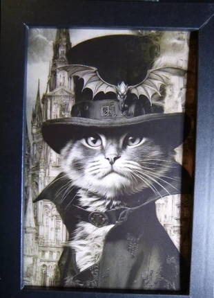 Cadre 10x15cm Anthropomorphisme Chat humanisé cabinet de curiosité, brand: Curiosité, condition: Like new, €2.99, €3.84 includes Buyer Protection