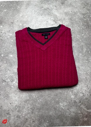 Pull col V torsadé Tommy Hilfiger – Rose Framboise – Taille S, brand: Tommy Hilfiger, condition: Very good, size: S / 36 / 8, €24.99, €26.94 includes Buyer Protection