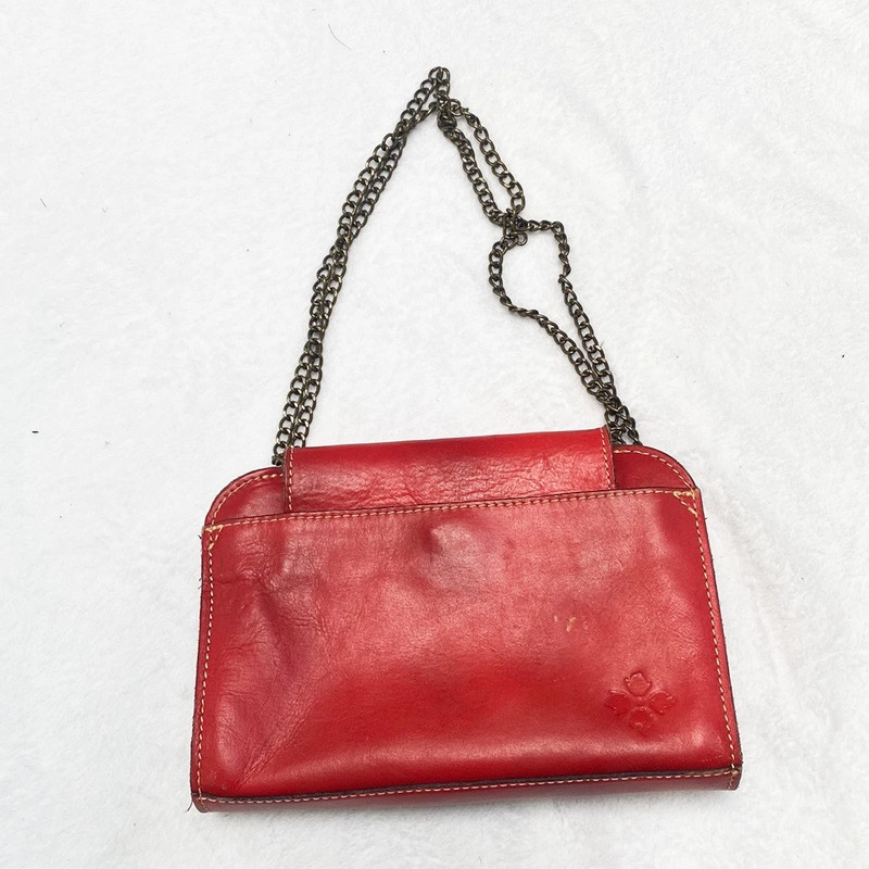 Patrica Nash red turn and lock leather shoulder bag 3