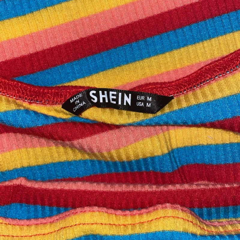 SHEIN Rainbow Striped Bodycon Dress 2
