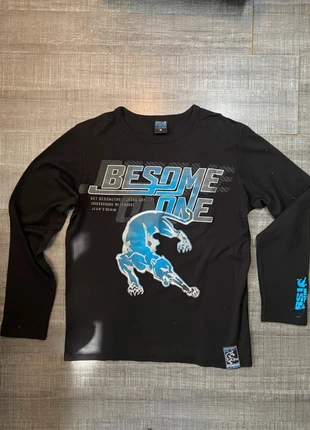 Besome one Long Sleeve Graphic Tee – Y2K Urban Panther Energy – Size 16 (oversize S), brand: BSK, condition: Good, size: S, €20.00, €21.70 includes Buyer Protection