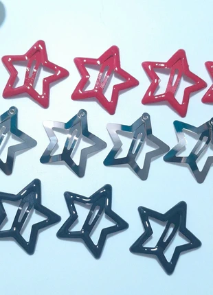 Lot de 12 barrettes étoiles rouge argent noir neuf, merk: Fashion Jewelry, staat: Heel goed, € 1,99, € 2,79 inclusief Kopersbescherming