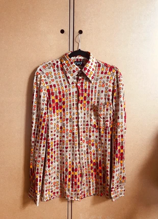 Vintage retro blouse met patroon, merk: Vintage Dressing, staat: Heel goed, maat: L / 40 / 12, € 11,00, € 12,25 inclusief Kopersbescherming