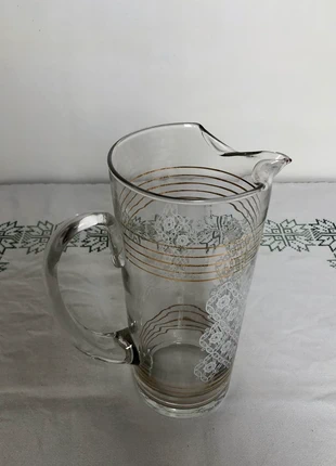 Grand Pichet ancien Art Déco en verre soufflé avec dorure, marca: ArtDeco, estado: Bom, €17.00, €18.55 inclui Proteção do Comprador