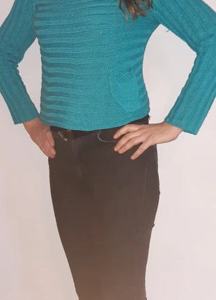 pull turquoise la fée maraboutée, marke: La Fee Maraboutee, zustand: Gut, größe: S / 36 / 8, 4,00 €, 4,90 € inklusive Vinted-Käuferschutz