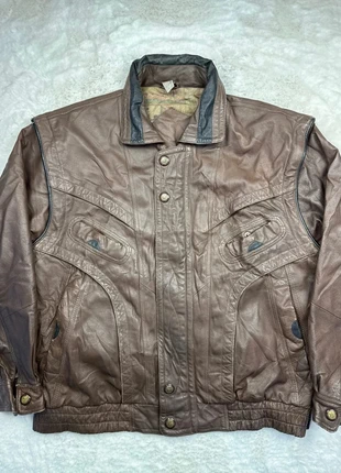 P91. Blouson cuir marron vintage à manches amovibles – T.50 (L), marca: Cuiropolis, estado: Muy bueno, tamaño: L, 40,00 €, 42,70 € Protección al comprador incluida