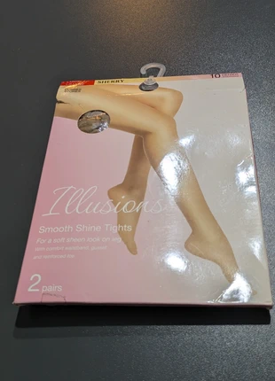 Illusions Smooth Shine Tights – Sherry, 2 Pairs (Large), brand: Illusion, condition: New with tags, size: M / 38 / 10, €4.00, €4.90 includes Buyer Protection