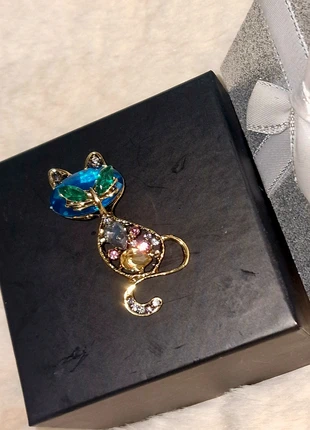 Jolie broche chat serie de cristaux, brand: swarovski elements, condition: New without tags, €16.99, €18.54 includes Buyer Protection