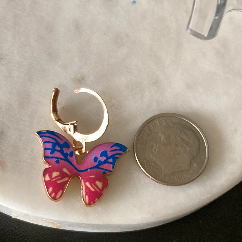Hoop earrings butterfly 2