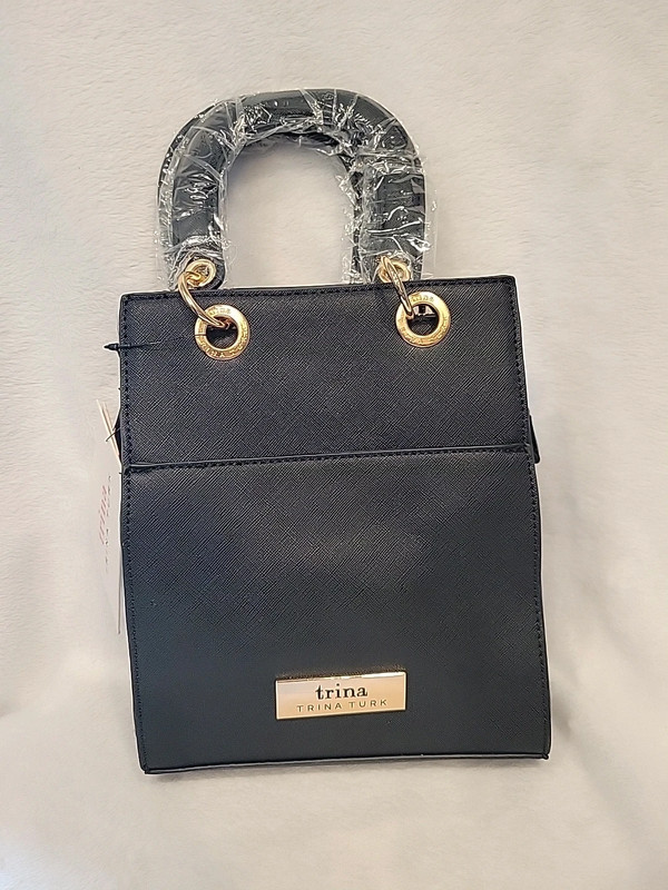 Trina Turk black crossbody double handle bag 1