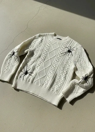 Pull brodé araignée - style vintage, coupe ample, laiteux, condition: Very good, size: M, €59.90, €63.60 includes Buyer Protection