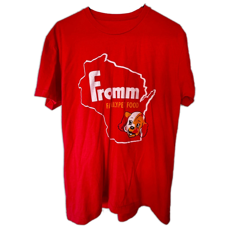 Vintage Wisconsin 'Fromm Family Pet Food' with Ernie the Cocker Spaniel Red Shirt 1